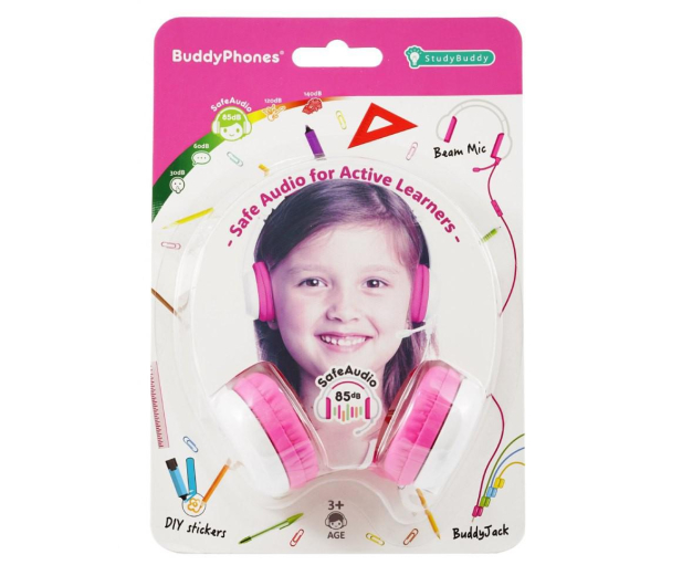 BuddyPhones StudyBuddy - Różowe - 1199046 - zdjęcie 2